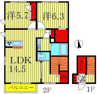 メゾンドール船戸【2階】の間取り