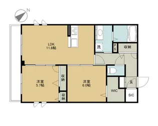 パークハイツ あらい【2階】の間取り