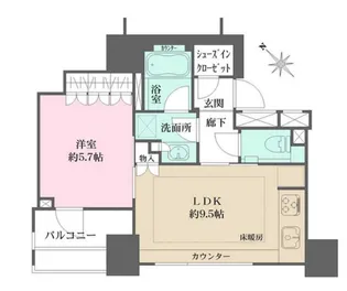 ザ・パークハウス新宿御苑西【13階】の間取り