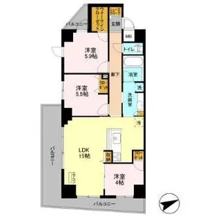 アルメール津田沼【6階】の間取り