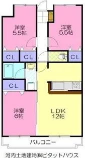 ドリームタウン三和A棟【1階】の間取り