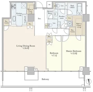 パークマンション三田綱町ザフォレスト【8階】の間取り