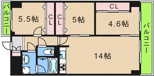 パークモダン住之江公園【8階】の間取り
