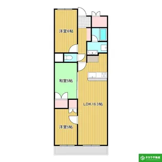 サンクレイドル大分城址公園弐番館【13階】の間取り