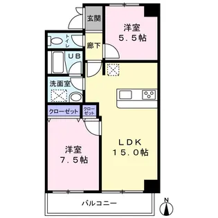 グランバトーM【5階】の間取り