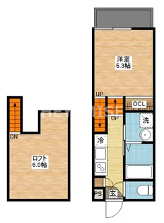 デ・クメール飯盛【2階】の間取り