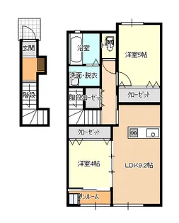 アパートメントドゥローズ【2階】の間取り