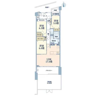 ガーデンズバッハブルーム・コート【1階】の間取り