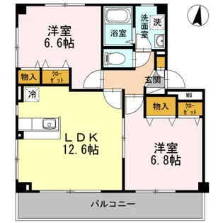 ドエルモトハシクレール【2階】の間取り
