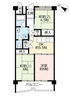 UR南港しらなみ【2階】の間取り