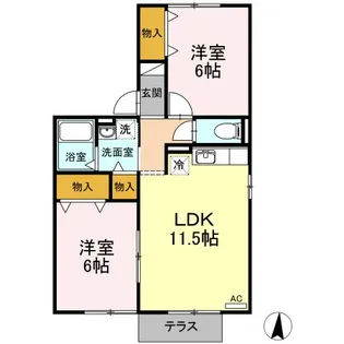 サニーコート A棟【2階】の間取り