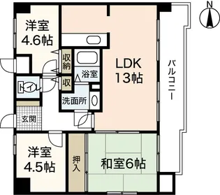 サンコーポ長楽寺マンション【4階】の間取り