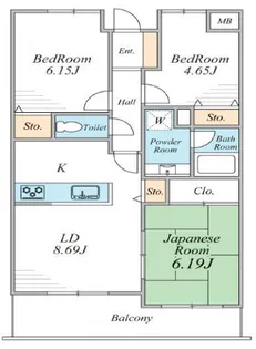 エスボヌール【3階】の間取り