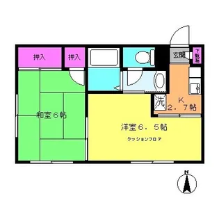 ジュネス長津田【1階】の間取り