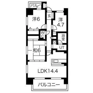 元今泉レジデンス【13階】の間取り