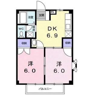 グランドハイツ市川B【2階】の間取り