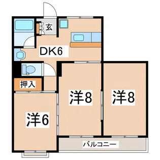 エントランスマンション【2階】の間取り