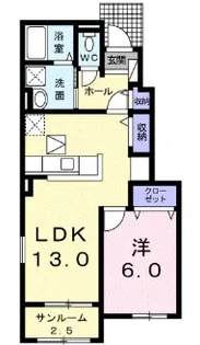 ミルキーウェイB【1階】の間取り