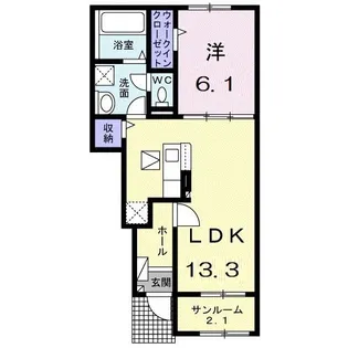 シャトー ソレイユ【1階】の間取り