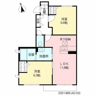 F・フラッツ鳥栖 D棟【1階】の間取り