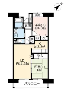 URグリーンプラザ幕張【3階】の間取り