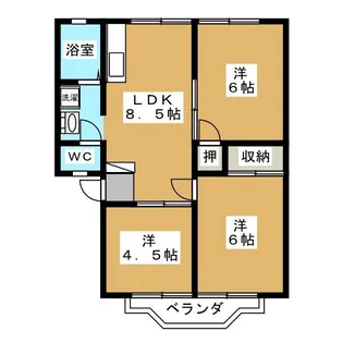 ブロケードB棟【2階】の間取り