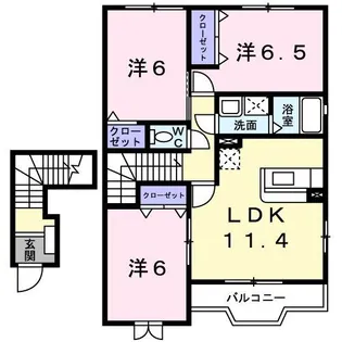 エアリースクエアA【2階】の間取り