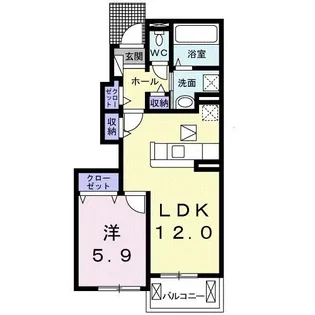 メゾン ド ミラベル【1階】の間取り