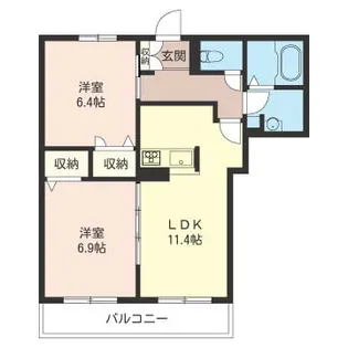 カーサフェリーチェD【3階】の間取り