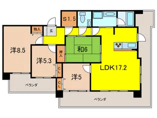 パレスエクセル仁川【4階】の間取り