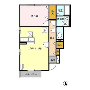 ローズコート宮の内 B【1階】の間取り