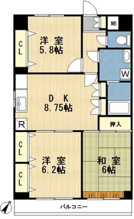 パティオ藤ヶ丘【6階】の間取り