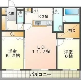 Cardea星が丘(カルデア)【2階】の間取り