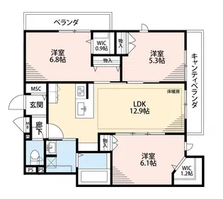 メゾンボヌール【2階】の間取り