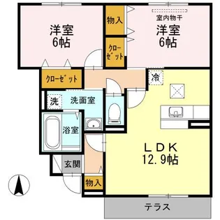 ヴィラージュ A棟【1階】の間取り
