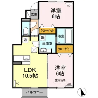 5月中旬入居可 酒田市Droom【マイステージI】 102【1階】の間取り