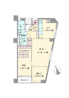 山下公園ハイツ【8階】の間取り