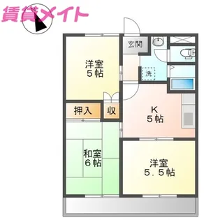 パールロイヤル江島【4階】の間取り