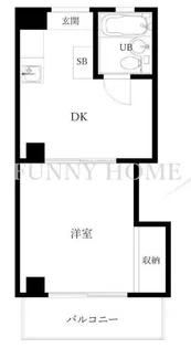 1DKの間取り画像