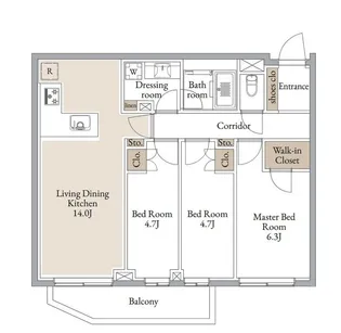 神奈川県横浜市神奈川区松ケ丘【マンション】の間取り