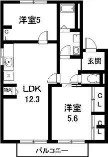愛知県知多市原2【アパート】の間取り