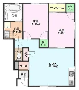 シーザサン【1階】の間取り