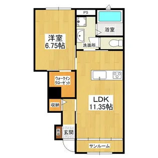 茨城県つくば市北条【アパート】の間取り