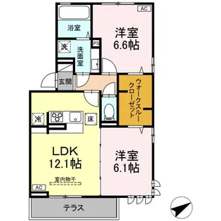DーROOM徳行【1階】の間取り
