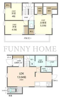 東京都世田谷区上北沢1【一戸建】の間取り