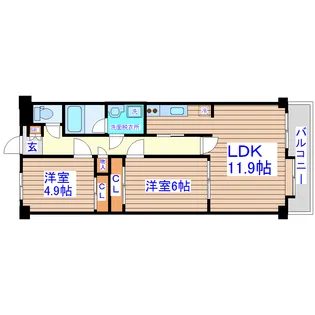 グレンパレスOkinoII【3階】の間取り
