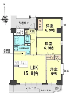 岡山県岡山市北区津島西坂2【マンション】の間取り