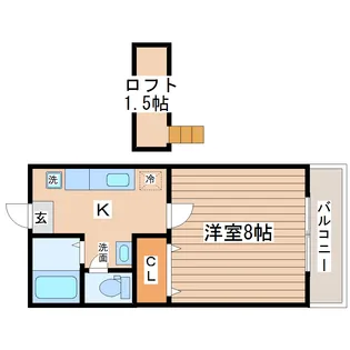 サントラコート栗生II【1階】の間取り
