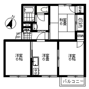 ヴィラけやき【2階】の間取り