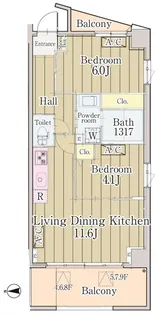 グランクリュ新宿御苑【5階】の間取り